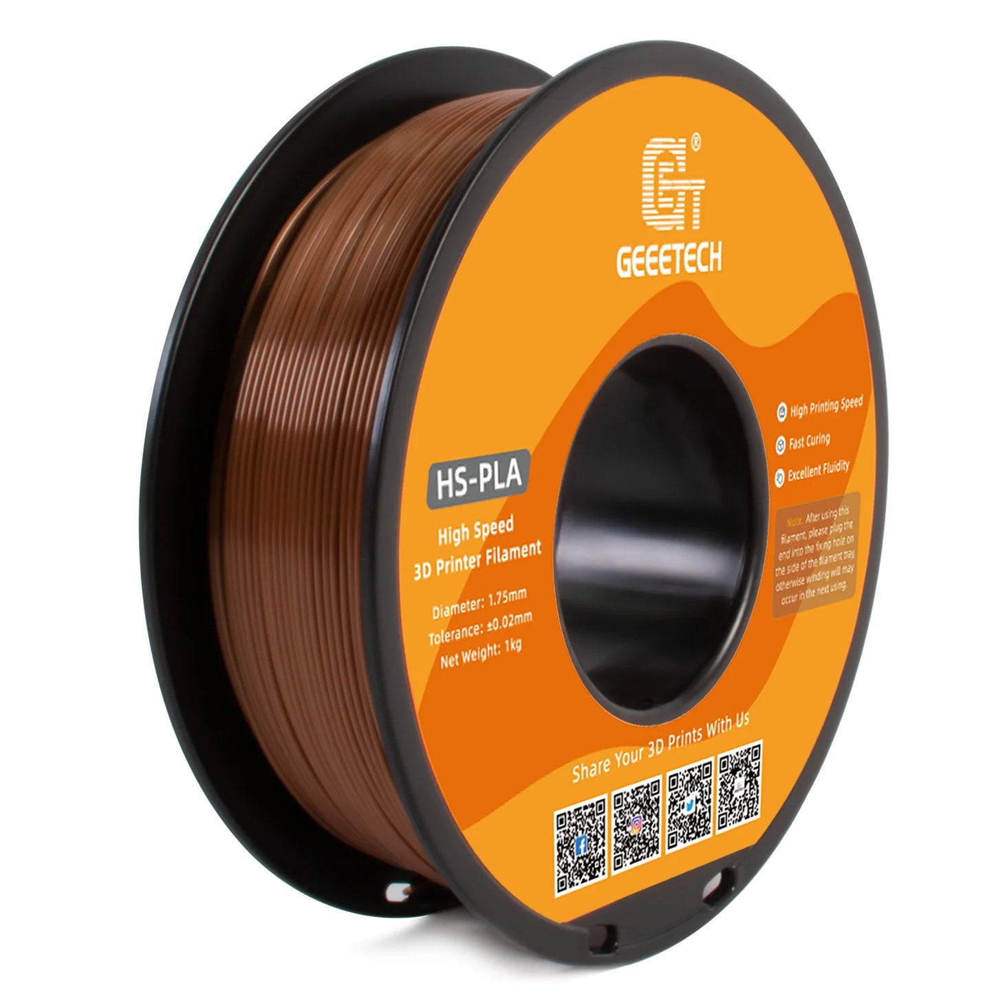 Geeetech HS-PLA High-Speed Filament ā 1.75mm, 1KG (2.2 lbs) Spool ā Fast Curing & Smooth Flow