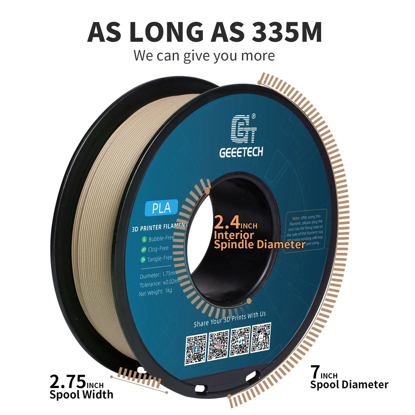Geeetech Wood PLA Filament β 10KG Bulk Pack (10 Γ 1KG Spools, 1.75mm) β Natural Wood Texture for Realistic Prints