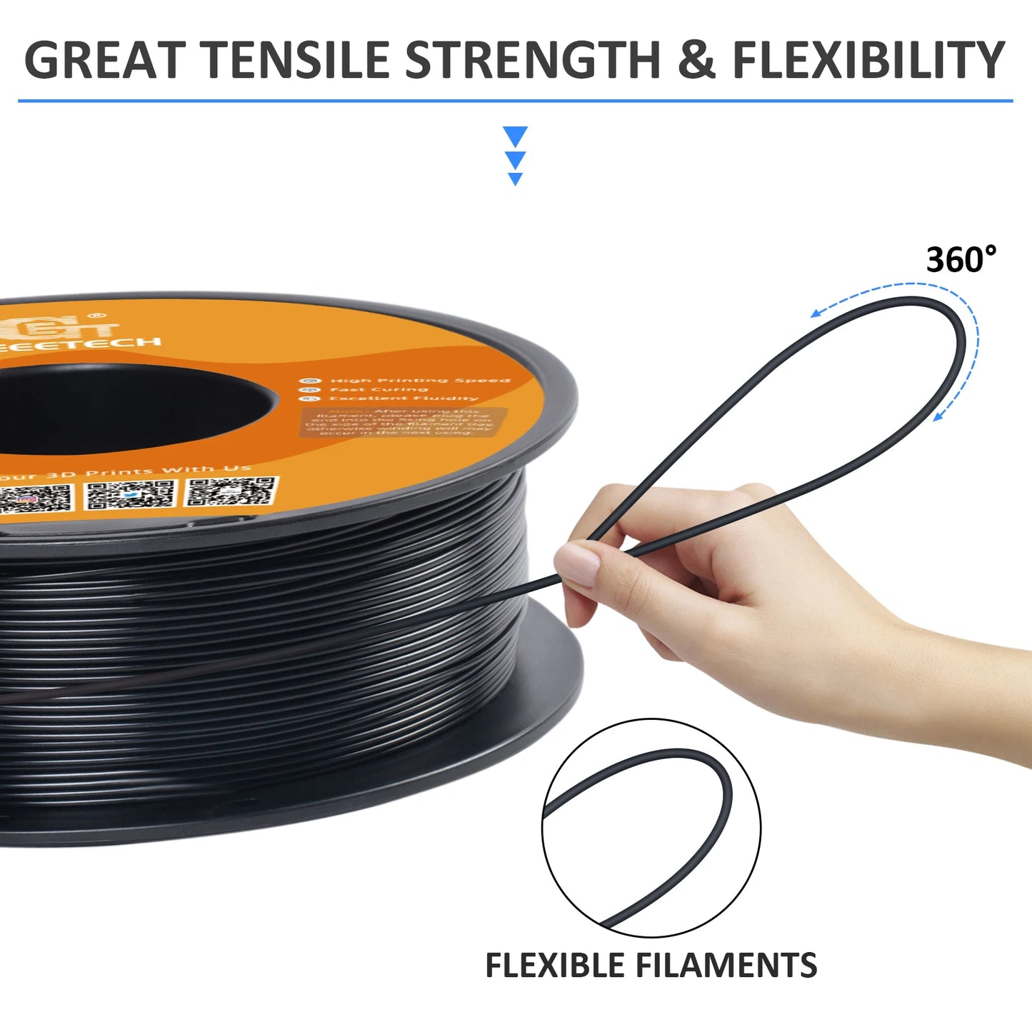 Geeetech HS-PLA High-Speed Filament ā 1.75mm, 1KG (2.2 lbs) Spool ā Fast Curing & Smooth Flow
