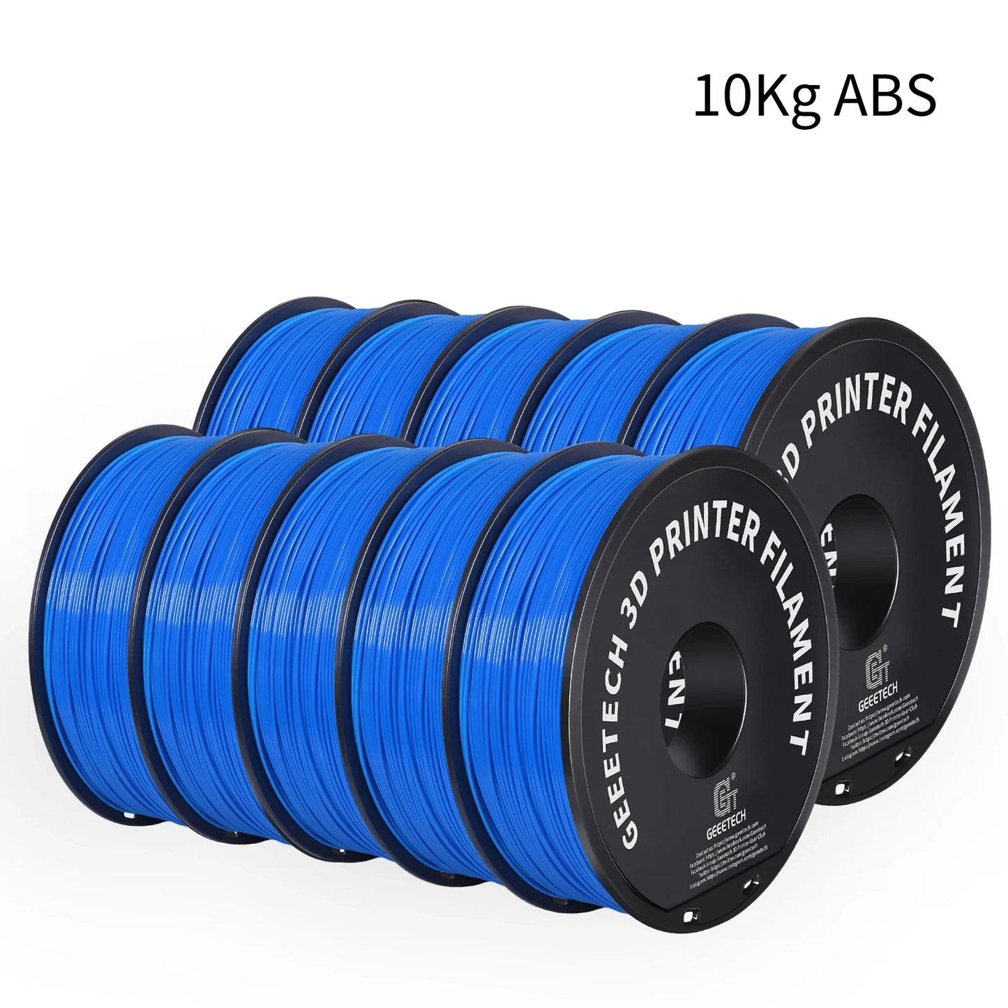 Geeetech ABS+ Filament β 10KG Bulk Pack (10 Γ 1KG Spools, 1.75mm) β Durable & Tangle-Free for Strong Prints