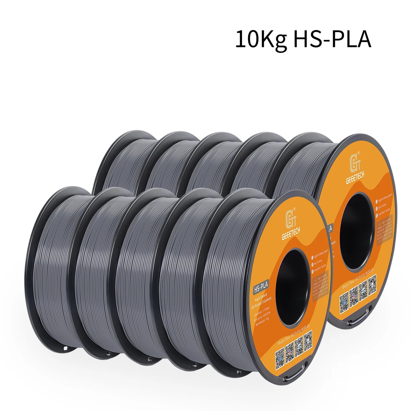 Geeetech High-Speed PLA Filament β 10KG Bulk Pack (10 Γ 1KG Spools, 1.75mm) β Fast Curing & Smooth Printing