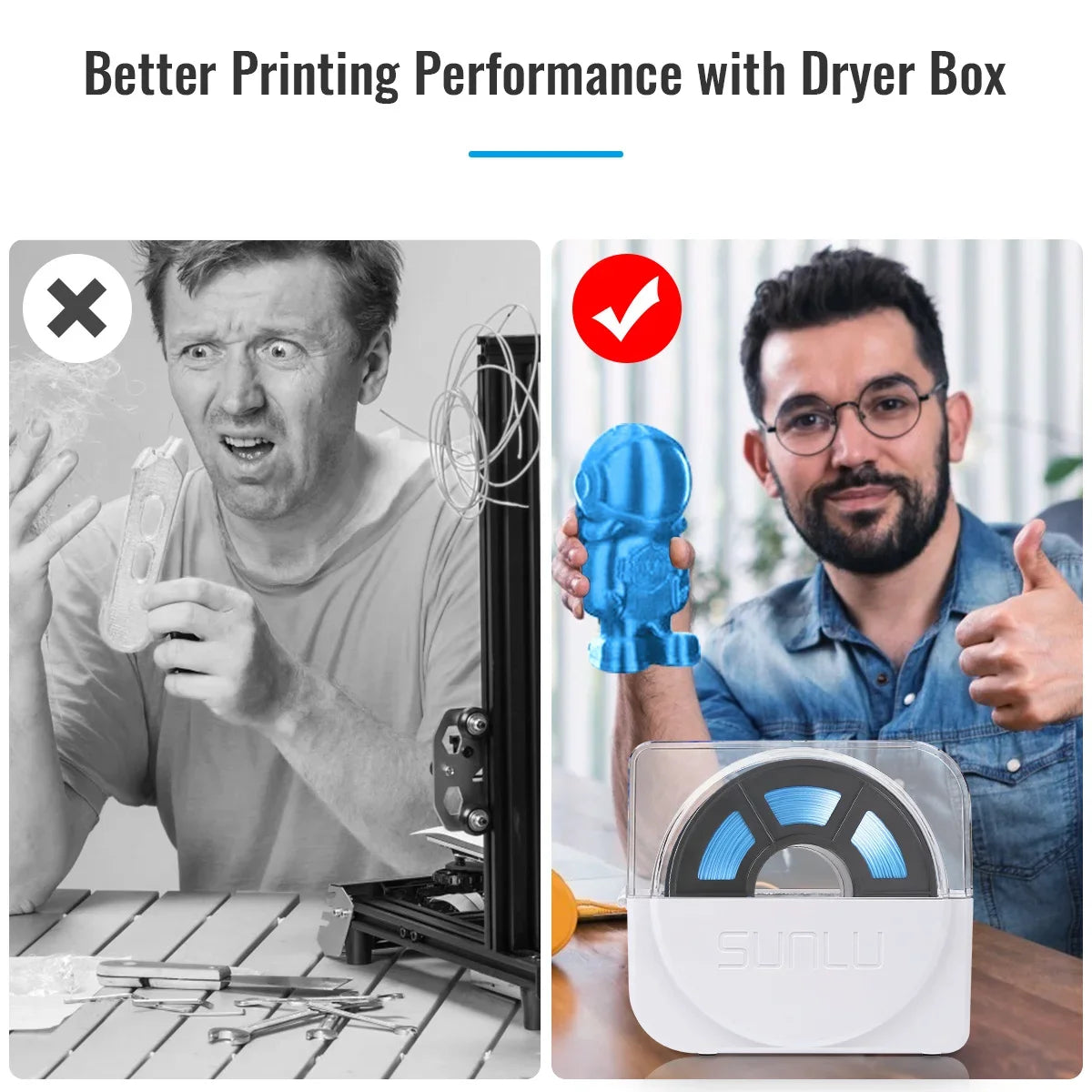 SUNLU S1 Filament Dryer Box – LCD Controlled | 35–55°C | Compatible with 1.75 / 2.85 / 3.00mm