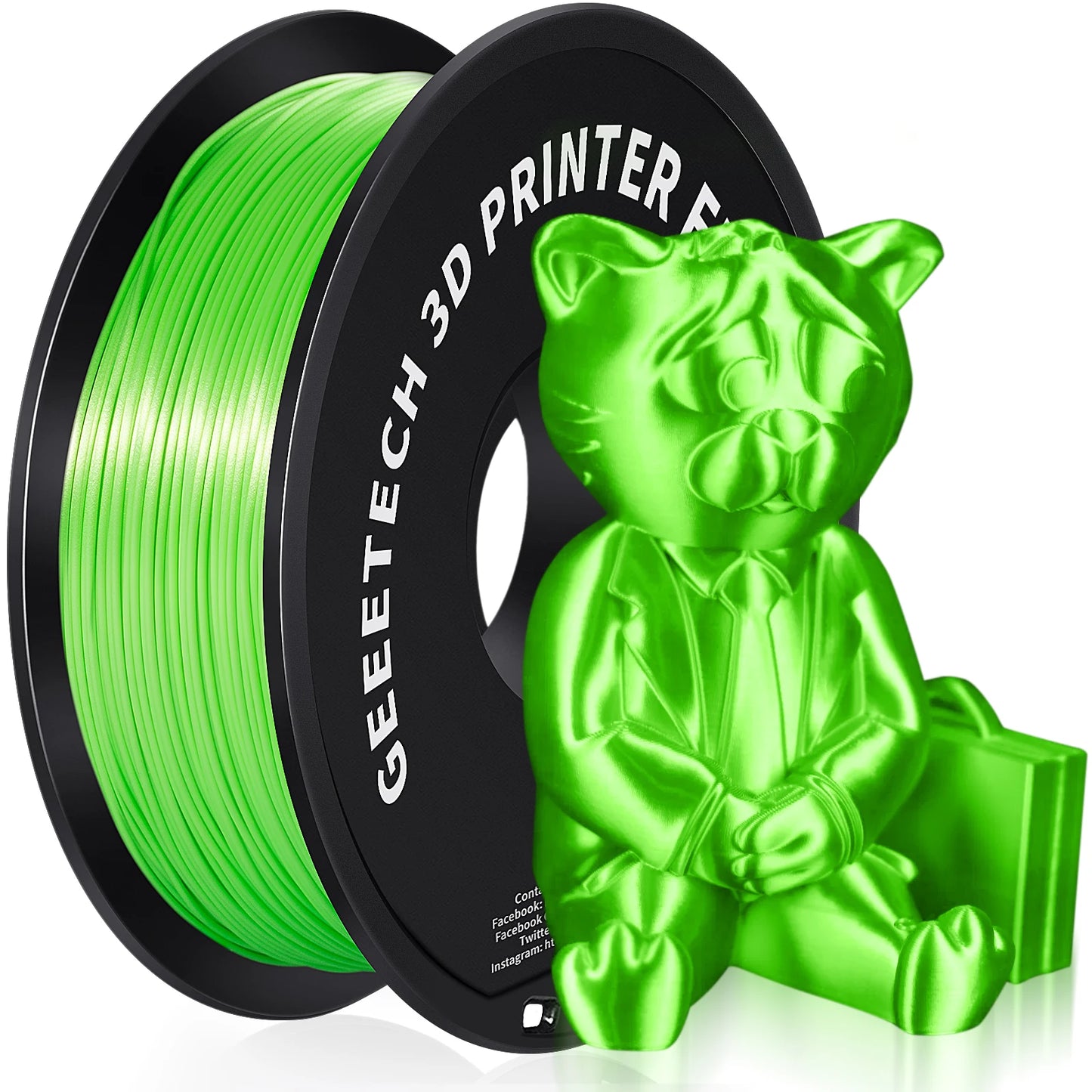 Geeetech Silk PLA Filament – 1.75mm, 1KG (2.2 lbs) Spool – Glossy Finish