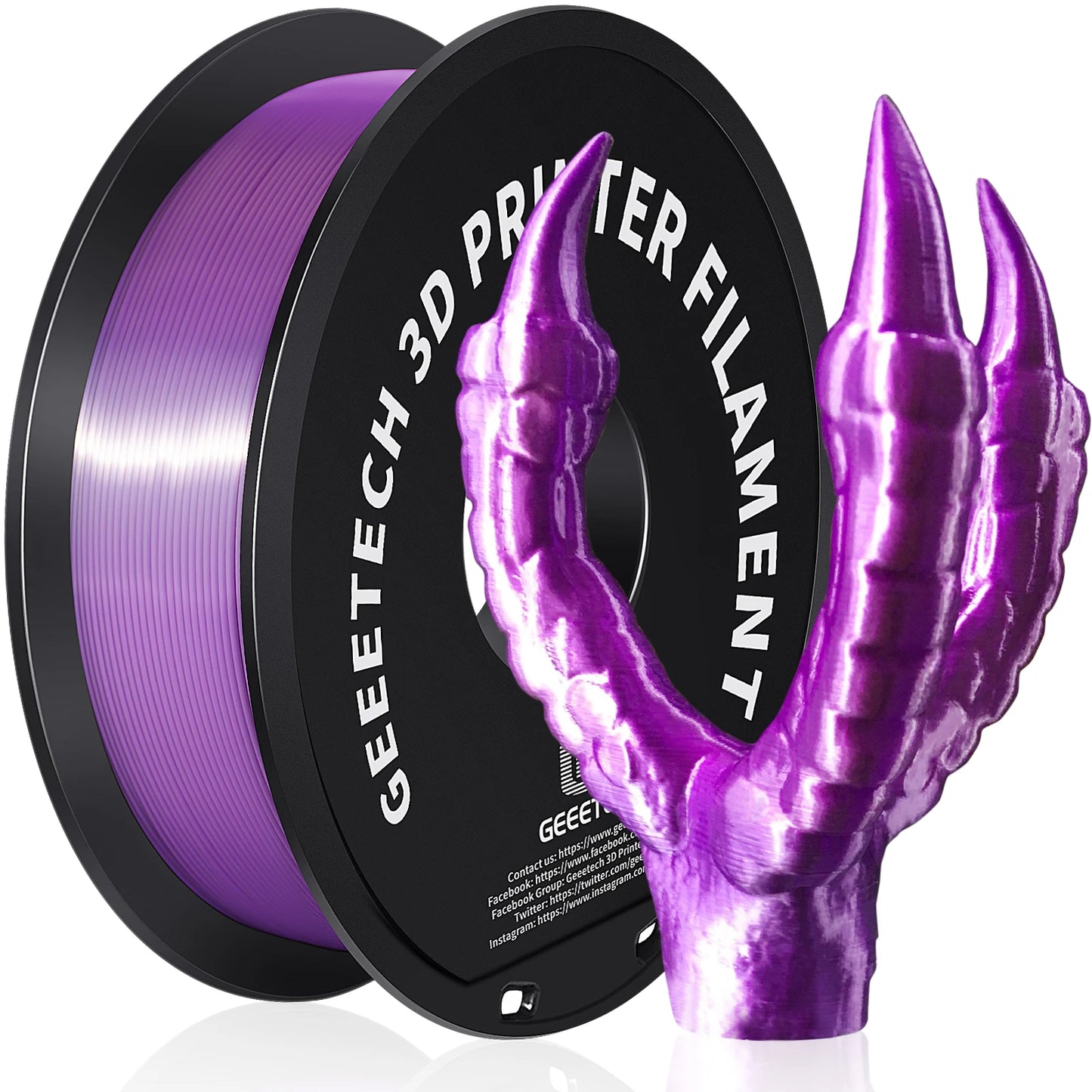 Geeetech Silk PLA Filament – 1.75mm, 1KG (2.2 lbs) Spool – Glossy Finish