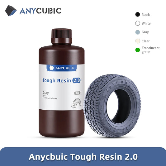 ANYCUBIC Tough Resin 2.0 – 405nm UV Flexible Toughness Resin for LCD 3D Printers (3KG)