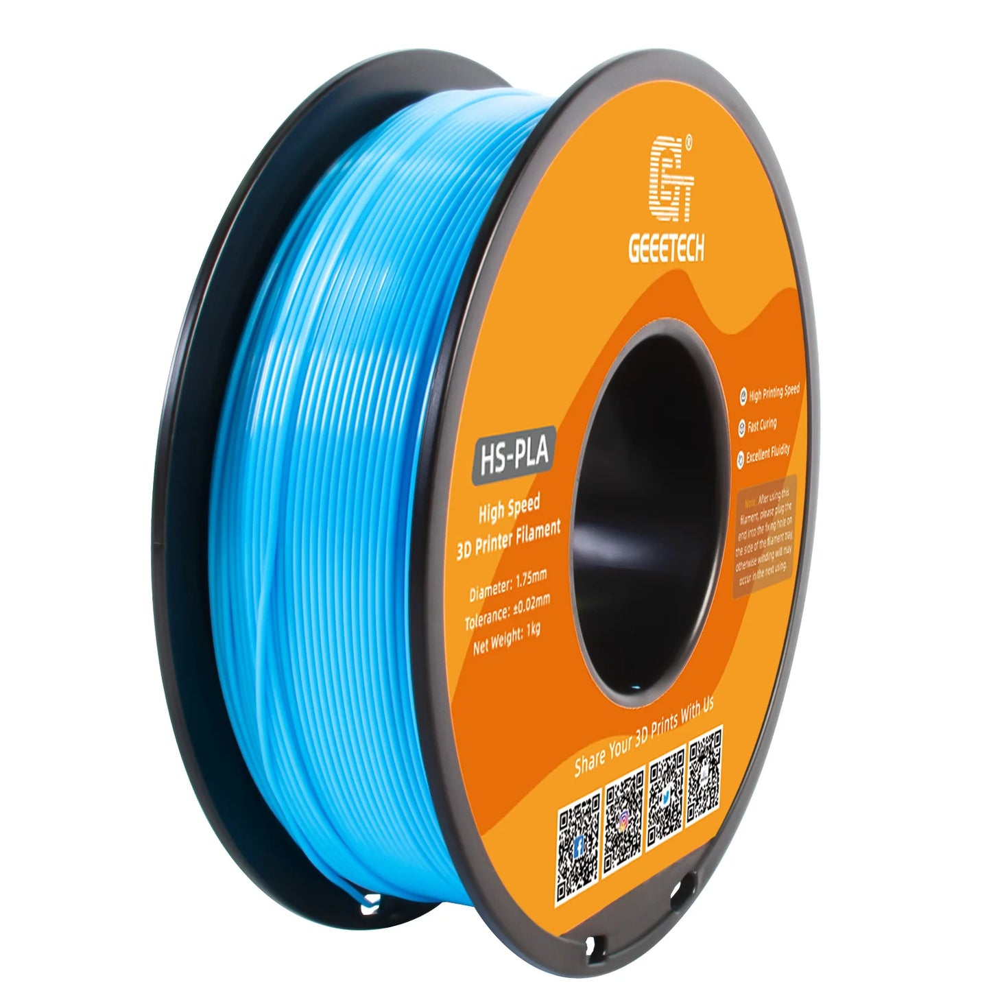 Geeetech HS-PLA High-Speed Filament – 1.75mm, 1KG (2.2 lbs) Spool – Fast Curing & Smooth Flow