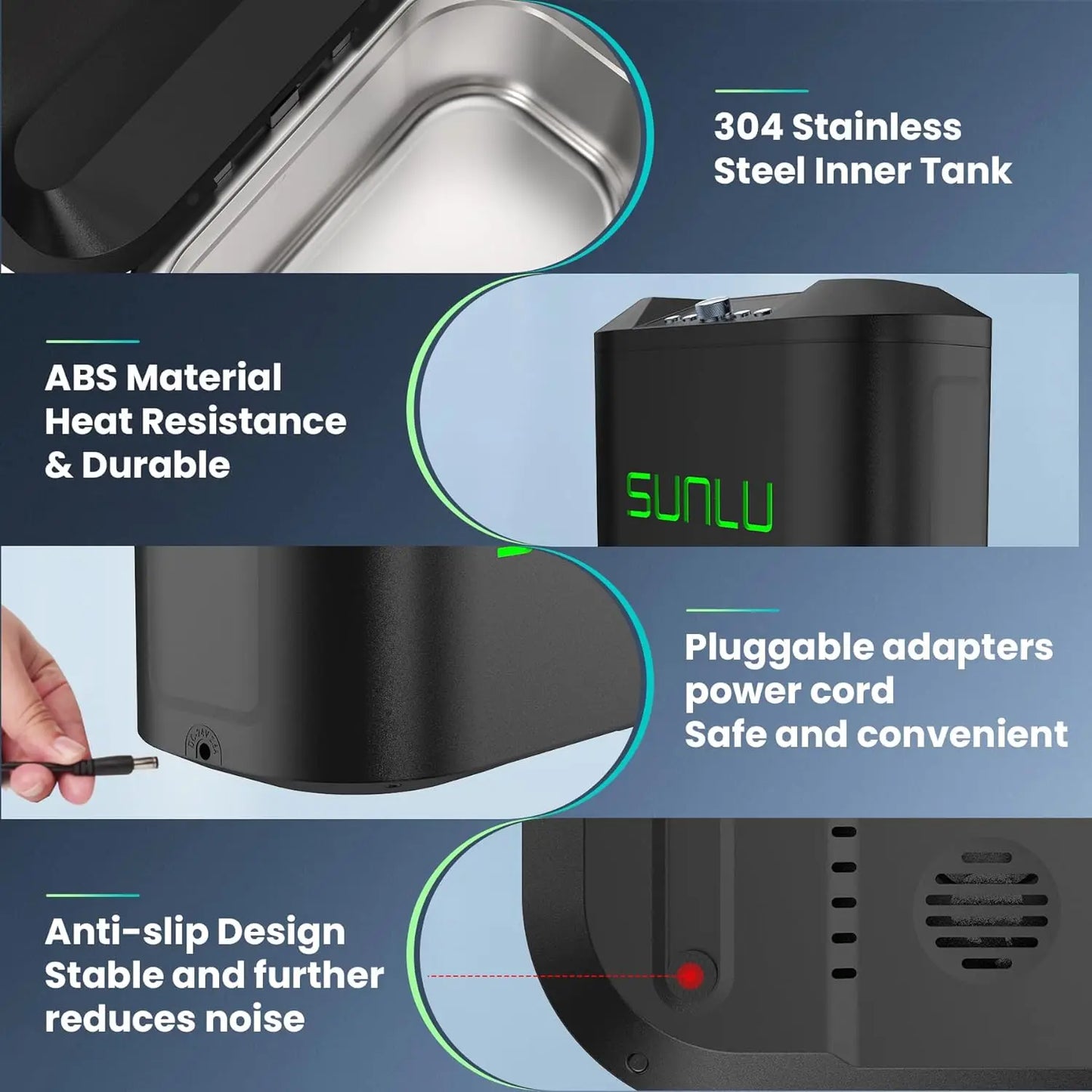SUNLU 3D Resin Cleaning Box – 395–405nm UV | 2700ml Ultrasonic Cleaner