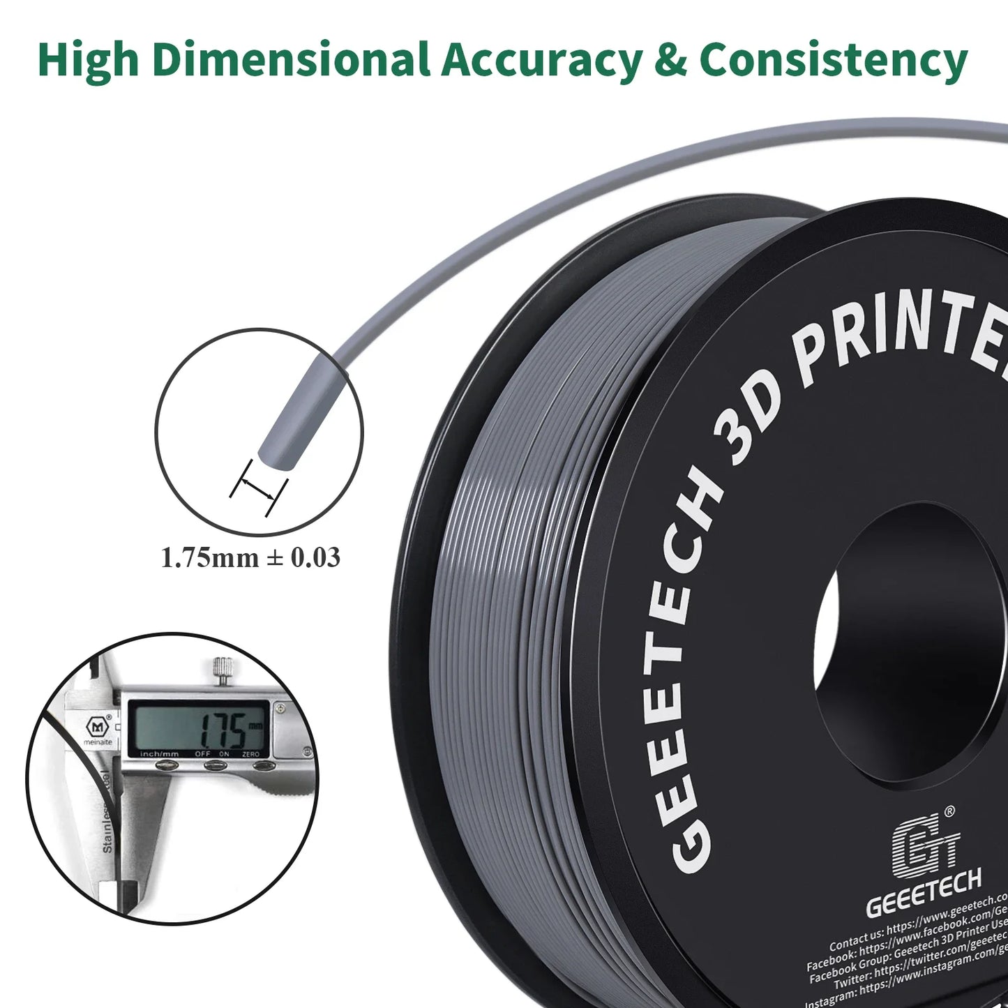 Geeetech ABS+ Filament – 10KG Bulk Pack (10 × 1KG Spools, 1.75mm) – Durable & Tangle-Free for Strong Prints