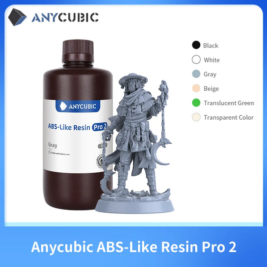 ANYCUBIC ABS-Like Resin Pro 2 – Upgraded 3D Printer Resin (2KG) 405nm UV-Curing for LCD Printers