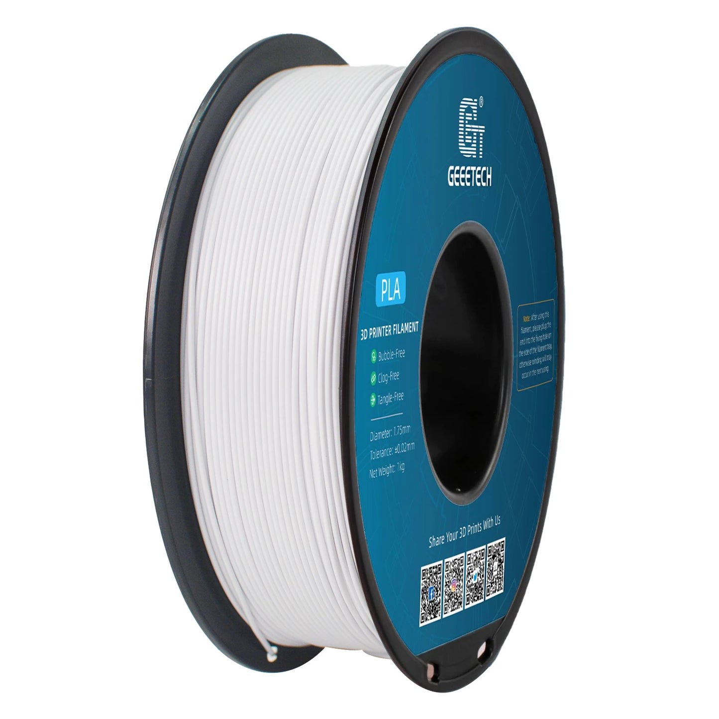 Geeetech Standard PLA Filament – 1.75mm, 1KG (2.2 lbs) Spool – ±0.03mm Accuracy