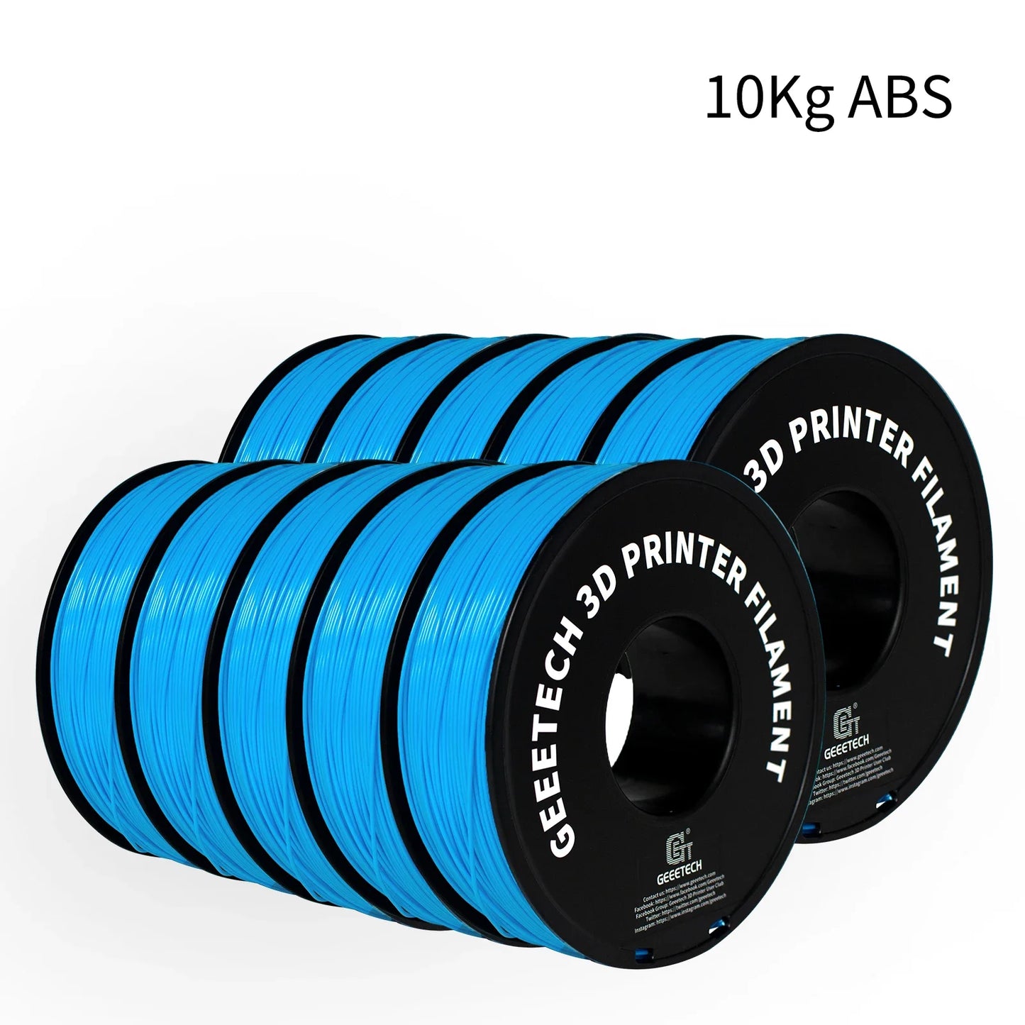 Geeetech ABS+ Filament – 10KG Bulk Pack (10 × 1KG Spools, 1.75mm) – Durable & Tangle-Free for Strong Prints
