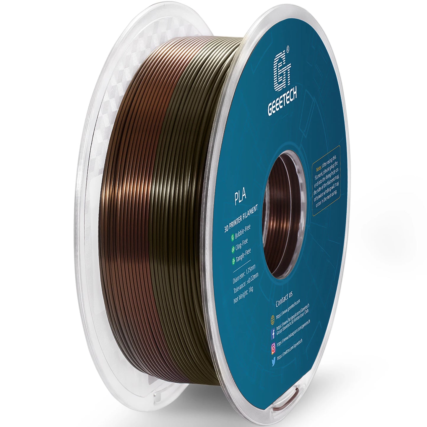 Geeetech Silk PLA Filament – 10KG Bulk Pack (10 × 1KG Spools, 1.75mm) – Glossy Finish for Decorative Prints