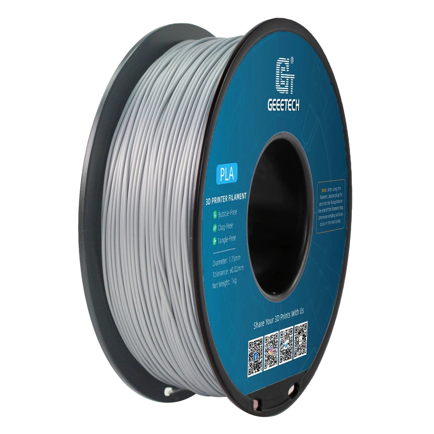 Geeetech Standard PLA Filament – 1.75mm, 1KG (2.2 lbs) Spool – ±0.03mm Accuracy