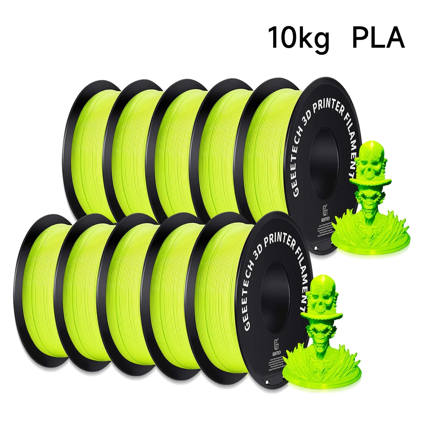 Geeetech Standard PLA Filament – 10KG Bulk Pack (10 × 1KG Spools, 1.75mm) – Tangle-Free, ±0.03mm Accuracy