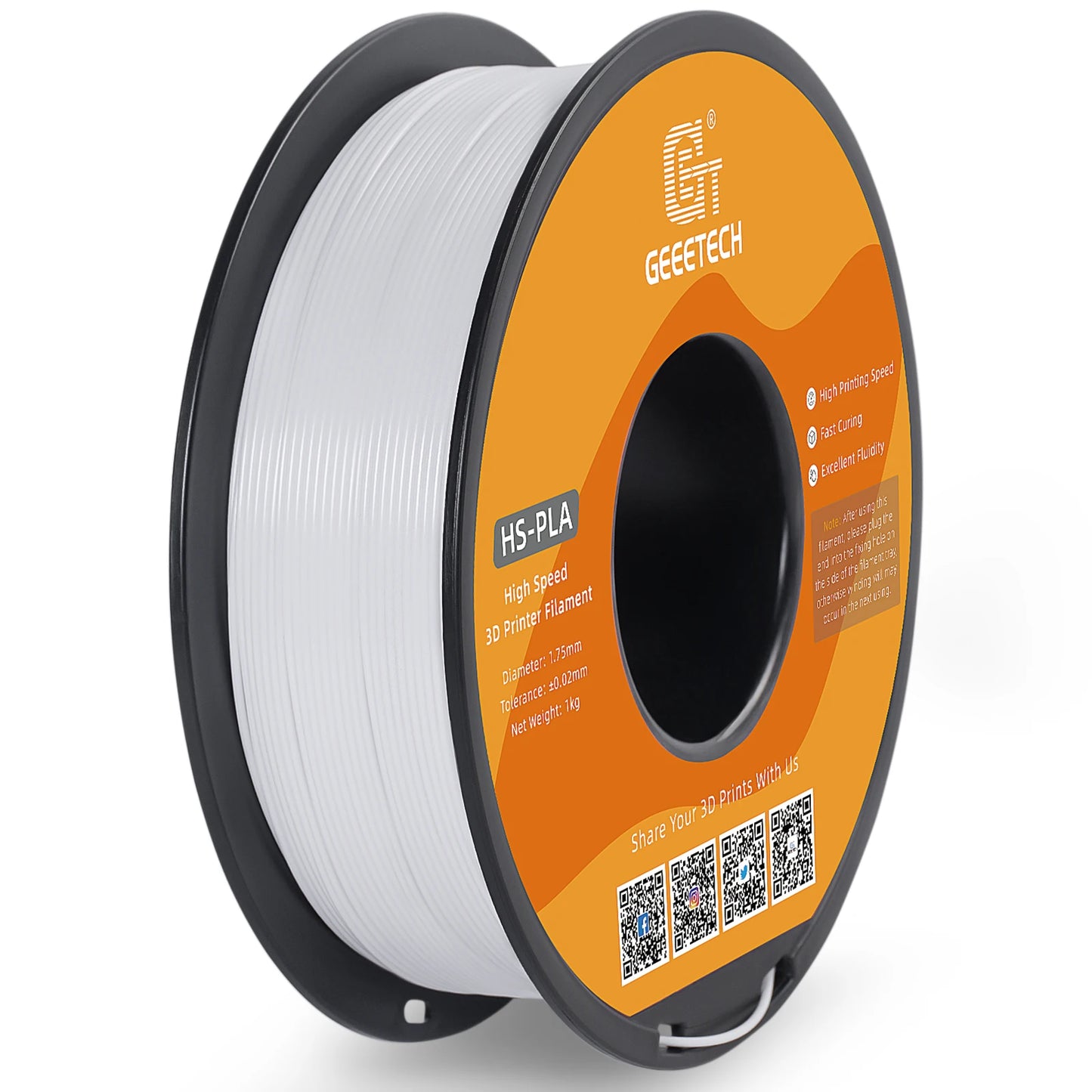 Geeetech HS-PLA High-Speed Filament – 1.75mm, 1KG (2.2 lbs) Spool – Fast Curing & Smooth Flow
