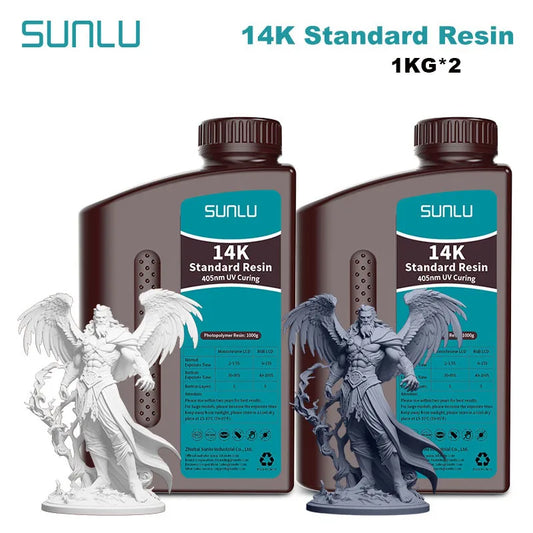 SUNLU 14K Standard Resin 405nm UV for LCD 3D Printers – 2KG Pack (1KG x 2 Bottles)