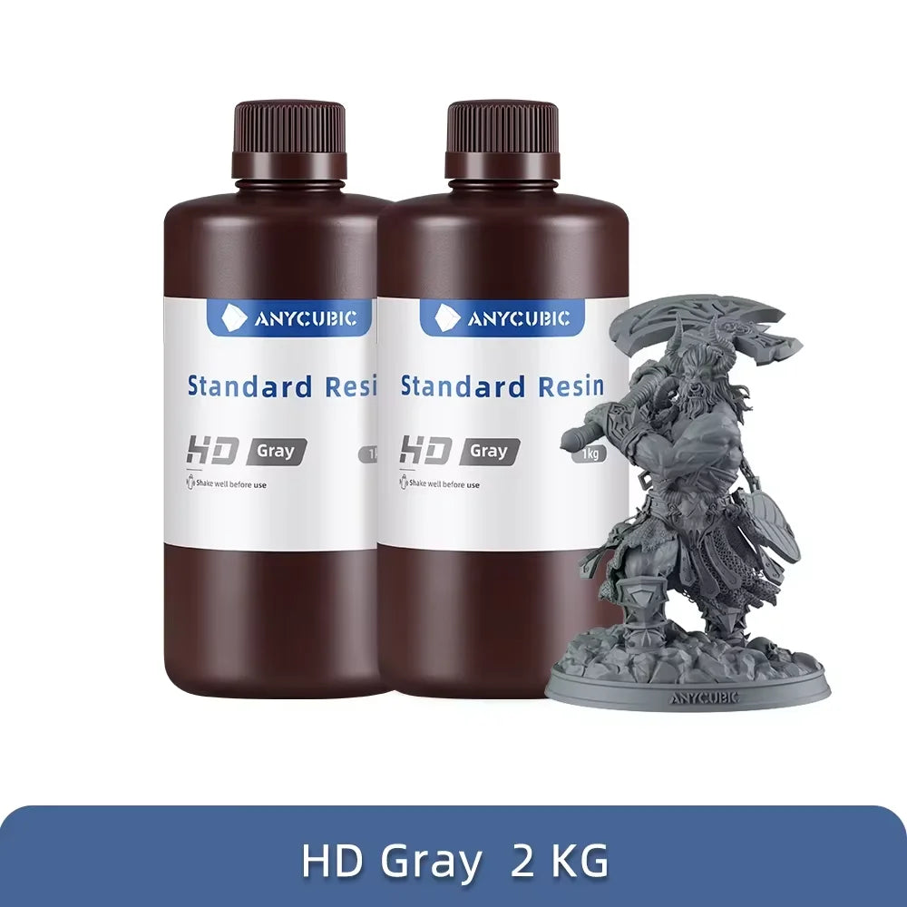 2KG ANYCUBIC 405nm UV Standard Resin –  LCD 3D Printers (Mono 7/Pro Series, High Precision Photopolymer)