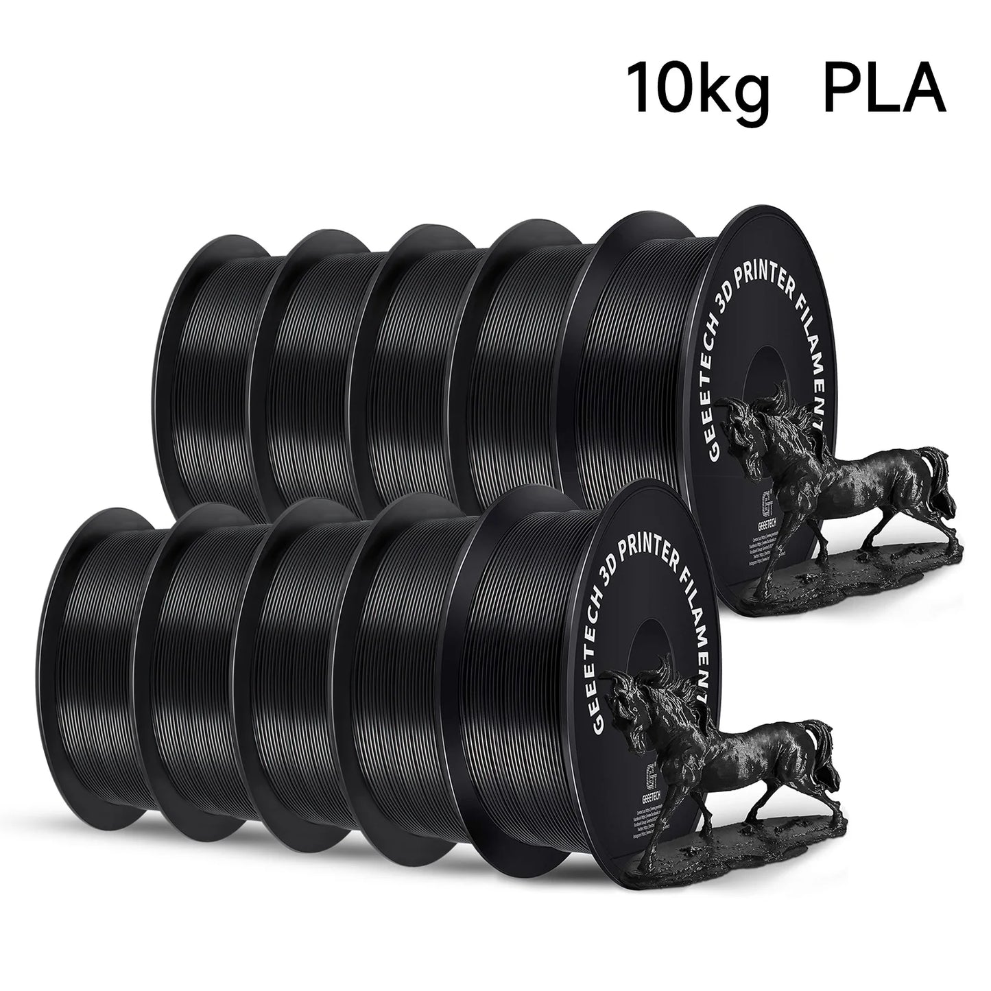 Geeetech Standard PLA Filament – 10KG Bulk Pack (10 × 1KG Spools, 1.75mm) – Tangle-Free, ±0.03mm Accuracy