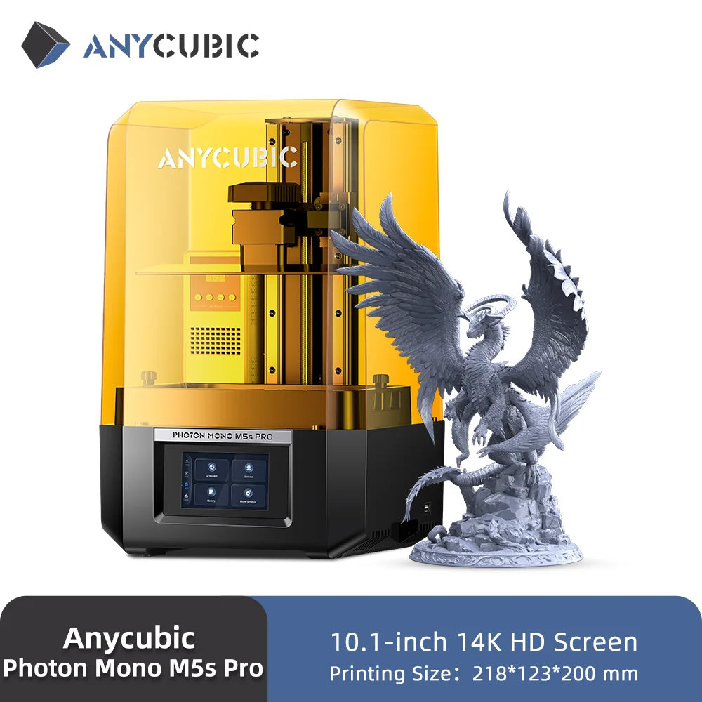 Anycubic Photon Mono M5s Pro – 14K Mono MSLA 10.1″ LCD Resin 3D Printer | 223×127×200 mm | Up to 105 mm/h