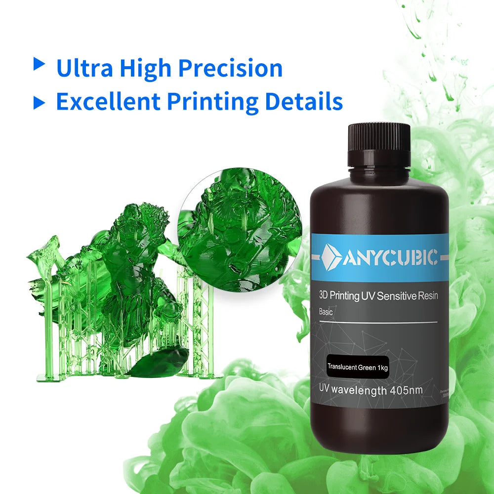 2KG ANYCUBIC 405nm UV Standard Resin –  LCD 3D Printers (Mono 7/Pro Series, High Precision Photopolymer)