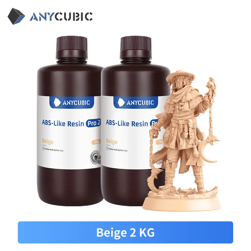 ANYCUBIC ABS-Like Resin Pro 2 – Upgraded 3D Printer Resin (2KG) 405nm UV-Curing for LCD Printers