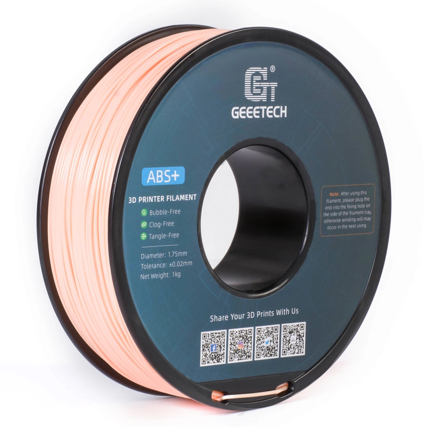 Geeetech ABS Filament – 1.75mm, 1KG (2.2 lbs) Spool – Tangle-Free & Durable