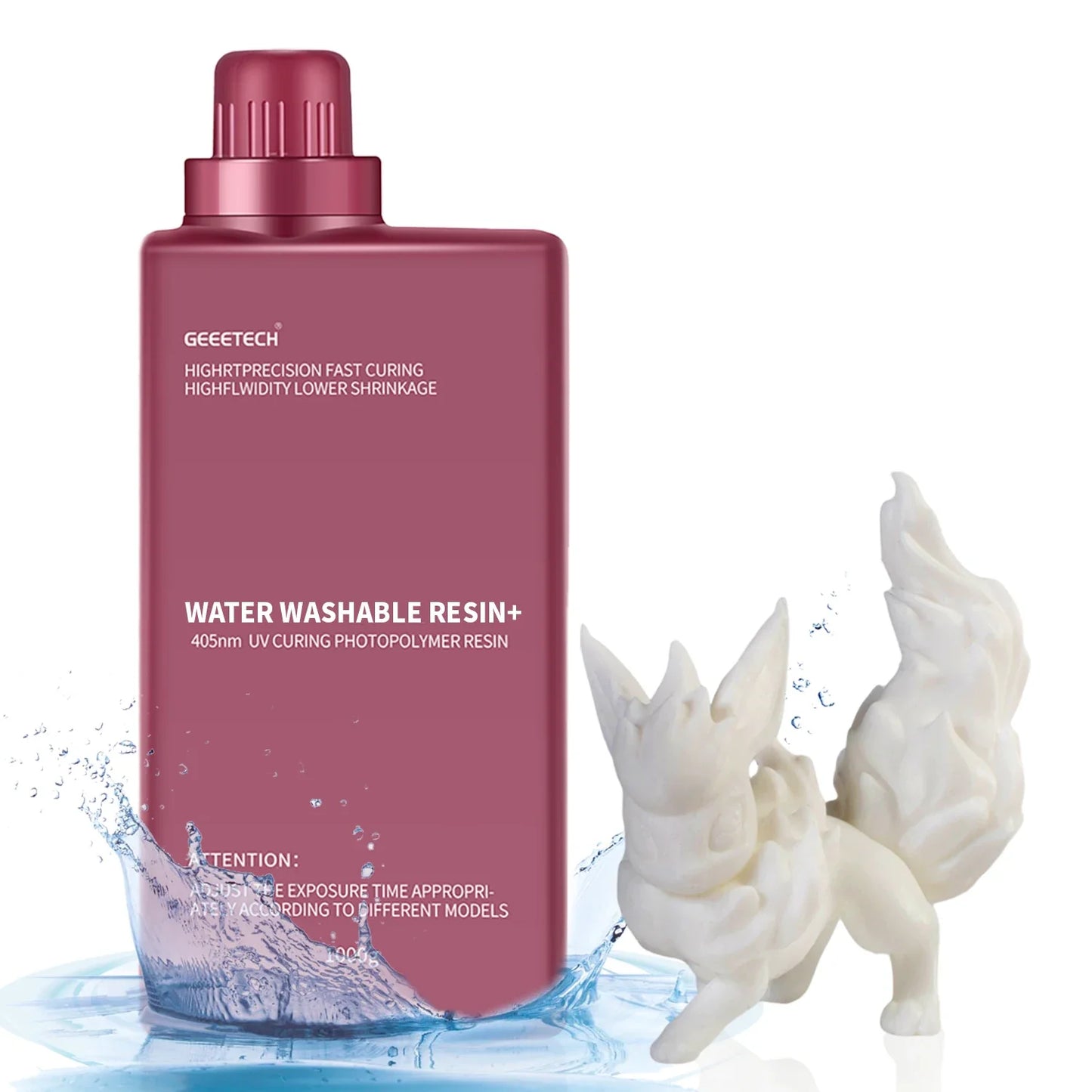 Geeetech Water Washable Resin – 405nm Low Odor, High Precision, Fast Curing for LCD 3D Printers (1KG)