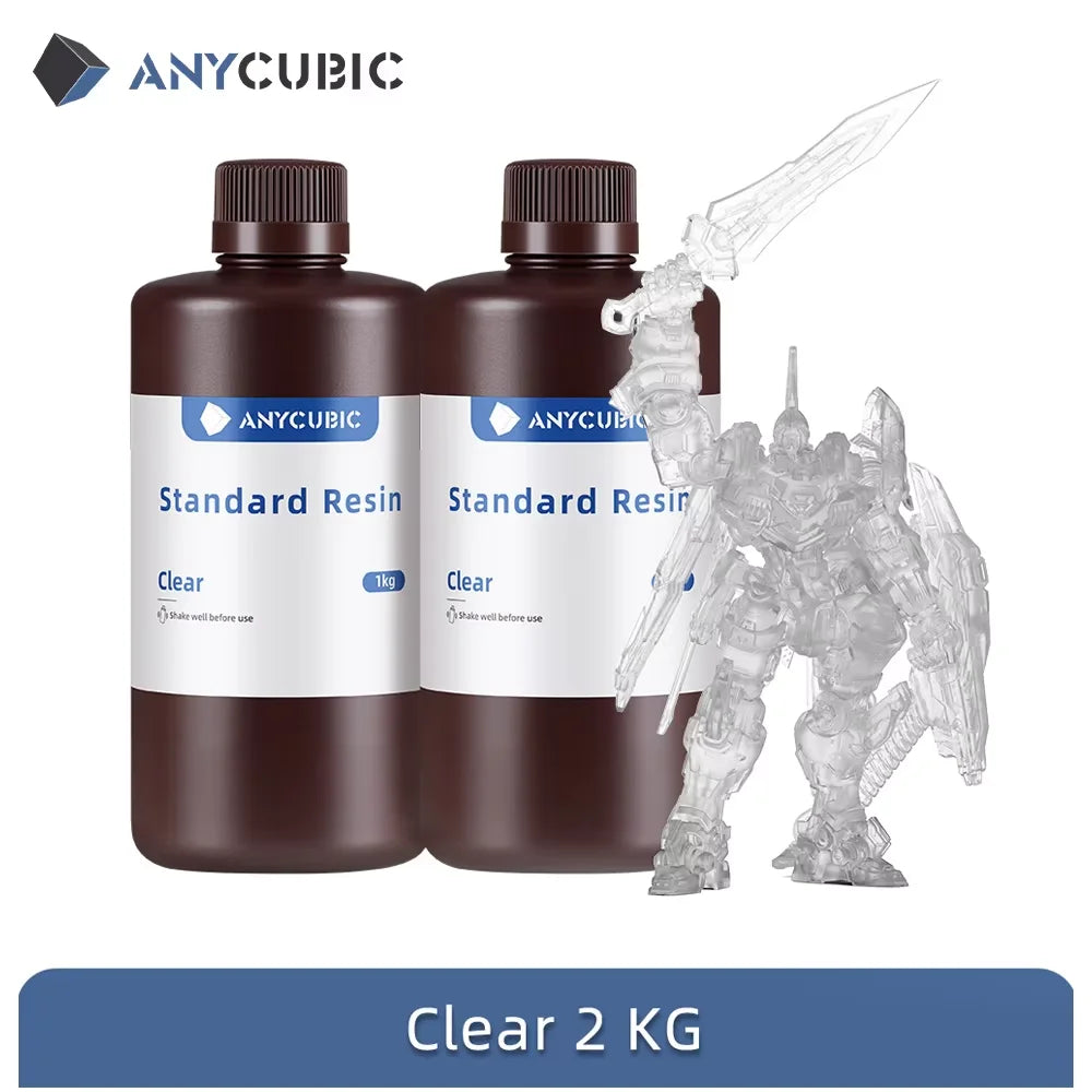 2KG ANYCUBIC 405nm UV Standard Resin –  LCD 3D Printers (Mono 7/Pro Series, High Precision Photopolymer)