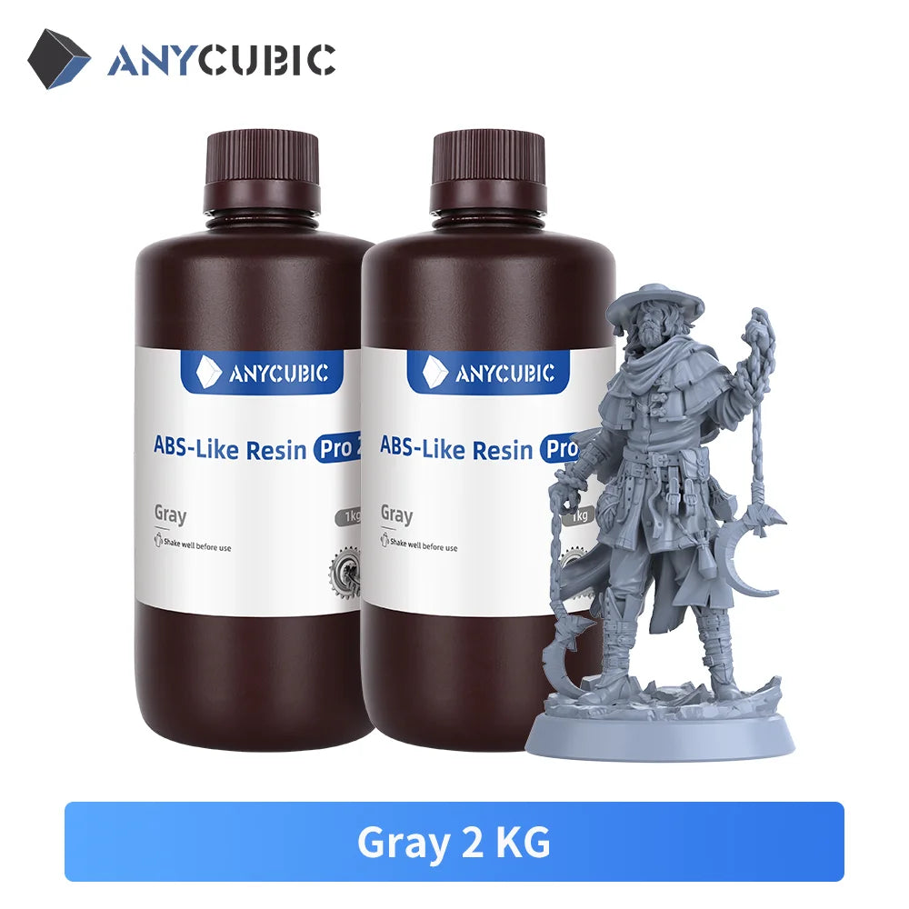 ANYCUBIC ABS-Like Resin Pro 2 – Upgraded 3D Printer Resin (2KG) 405nm UV-Curing for LCD Printers