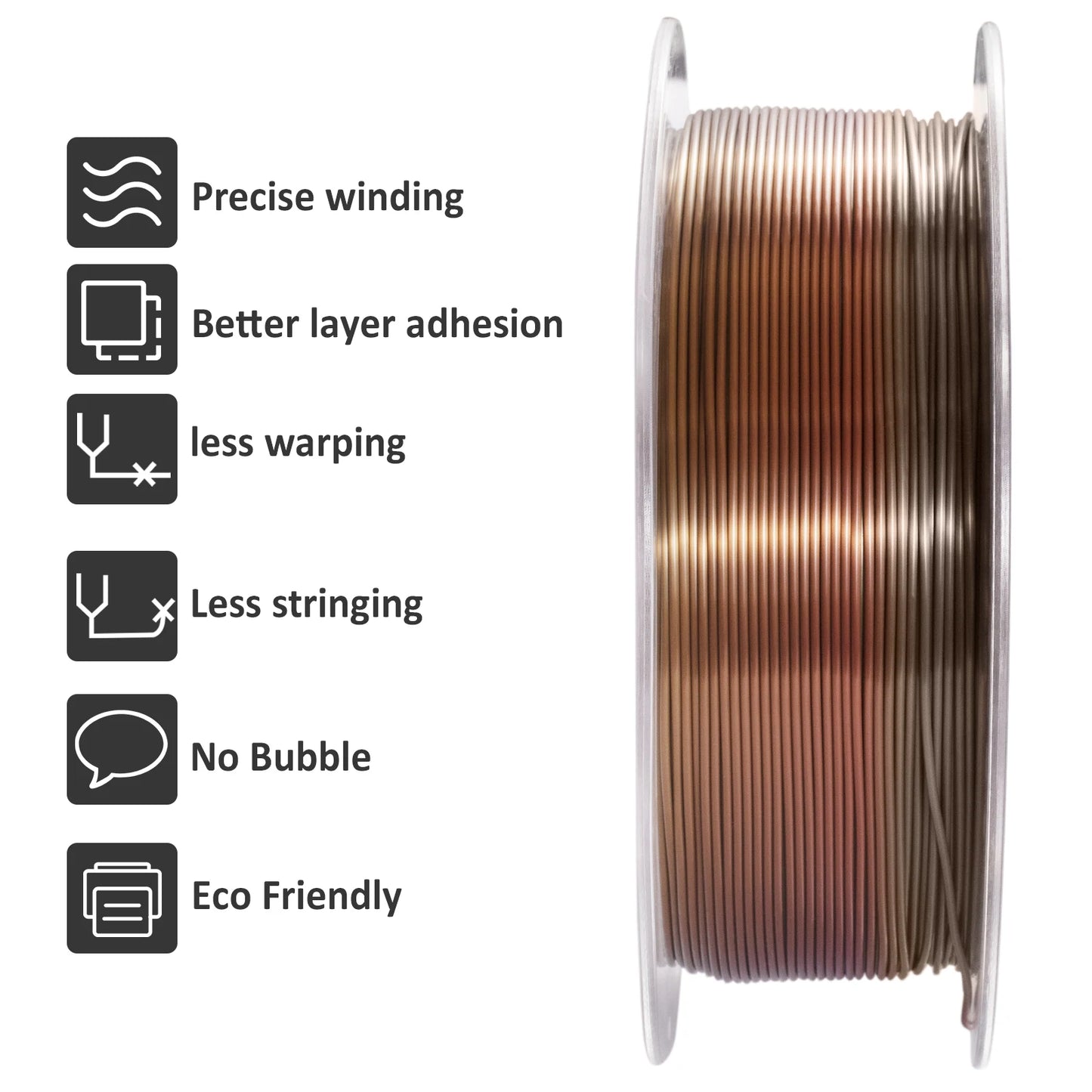 Geeetech Silk PLA Filament – 10KG Bulk Pack (10 × 1KG Spools, 1.75mm) – Glossy Finish for Decorative Prints