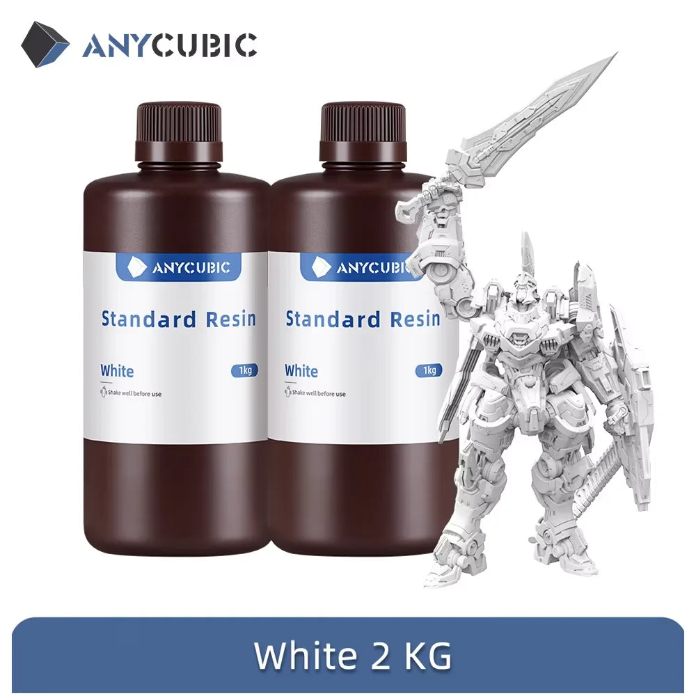 2KG ANYCUBIC 405nm UV Standard Resin –  LCD 3D Printers (Mono 7/Pro Series, High Precision Photopolymer)