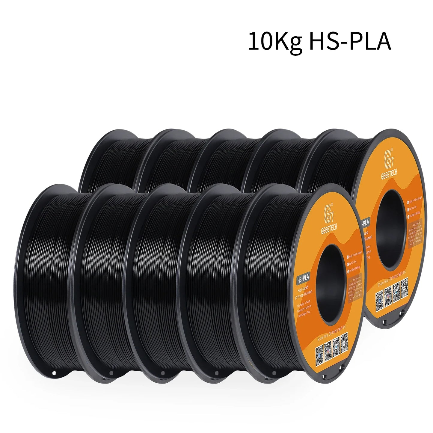 Geeetech High-Speed PLA Filament – 10KG Bulk Pack (10 × 1KG Spools, 1.75mm) – Fast Curing & Smooth Printing