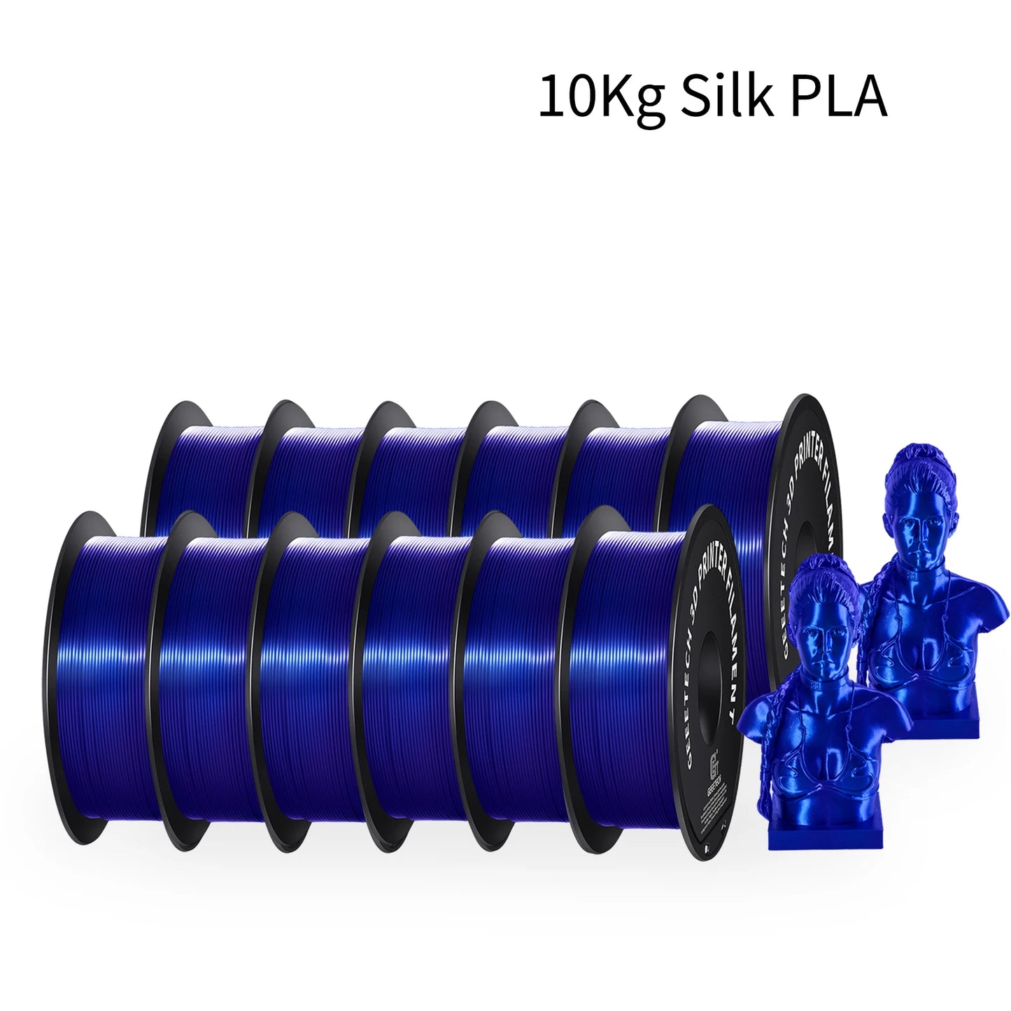 Geeetech Silk PLA Filament – 10KG Bulk Pack (10 × 1KG Spools, 1.75mm) – Glossy Finish for Decorative Prints