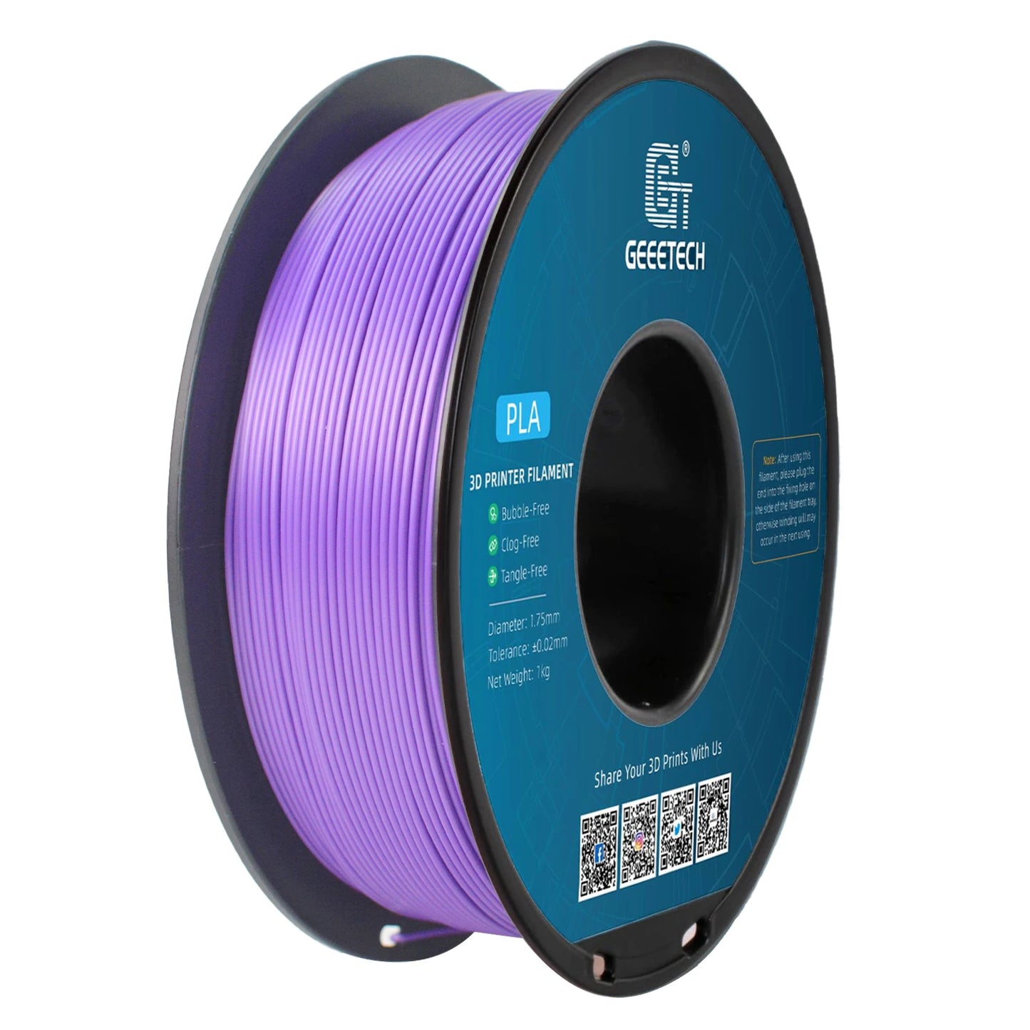 Geeetech Standard PLA Filament – 1.75mm, 1KG (2.2 lbs) Spool – ±0.03mm Accuracy