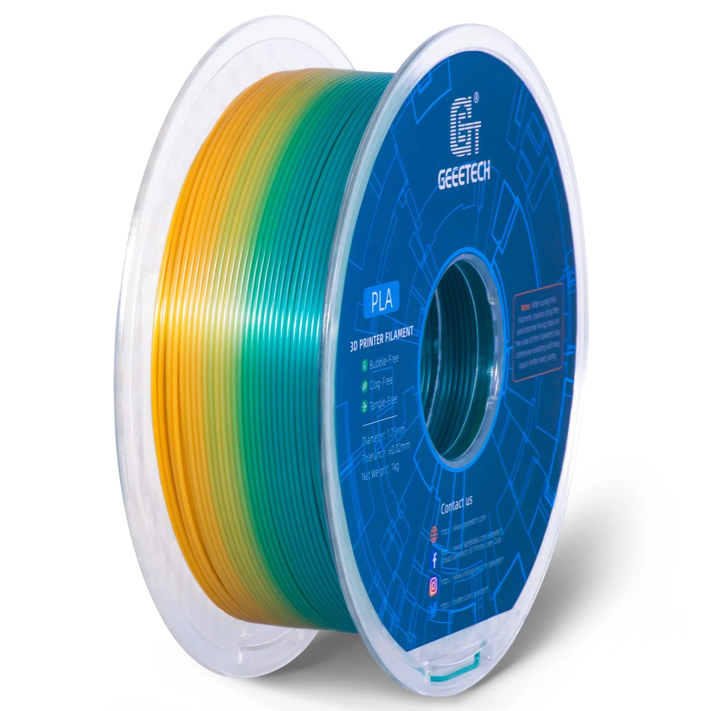 Geeetech Standard PLA Filament – 1.75mm, 1KG (2.2 lbs) Spool – ±0.03mm Accuracy