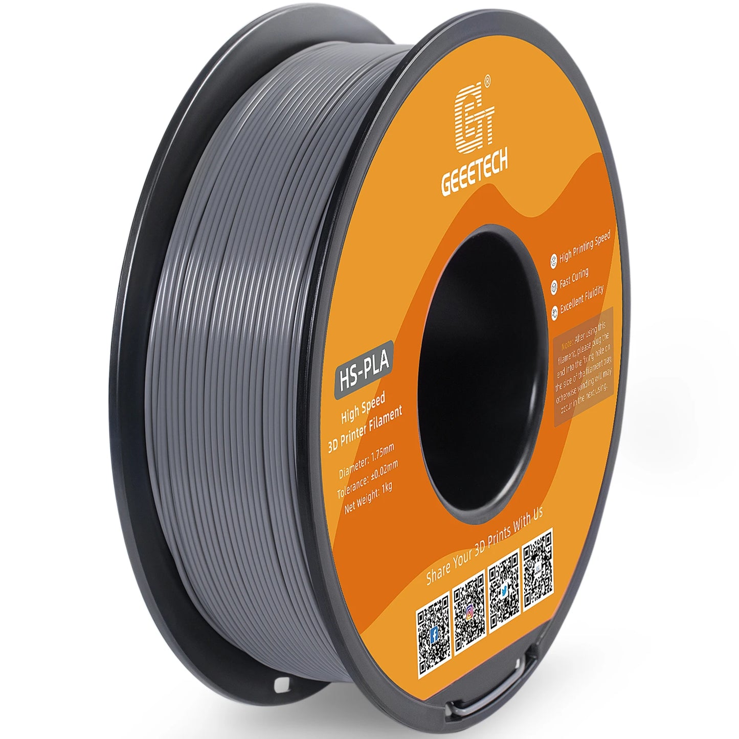 Geeetech HS-PLA High-Speed Filament – 1.75mm, 1KG (2.2 lbs) Spool – Fast Curing & Smooth Flow