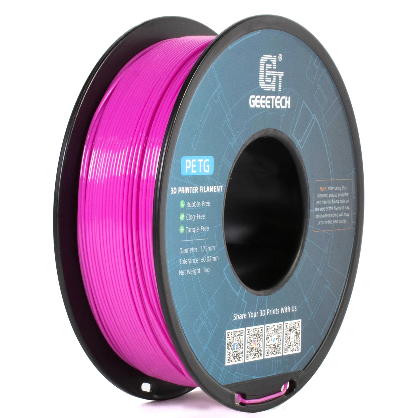 Geeetech PETG Filament – 1.75mm, 1KG (2.2 lbs) Spool