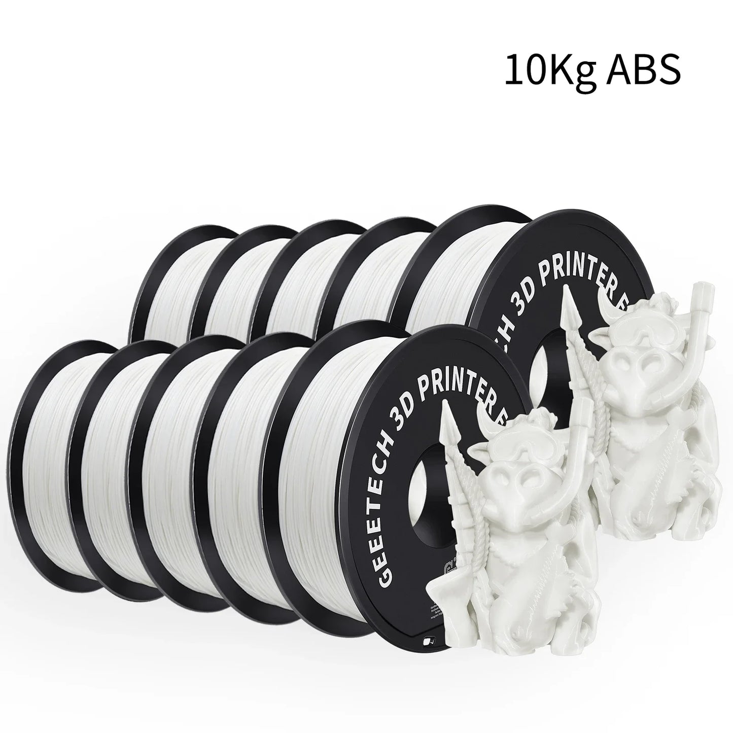 Geeetech ABS+ Filament – 10KG Bulk Pack (10 × 1KG Spools, 1.75mm) – Durable & Tangle-Free for Strong Prints