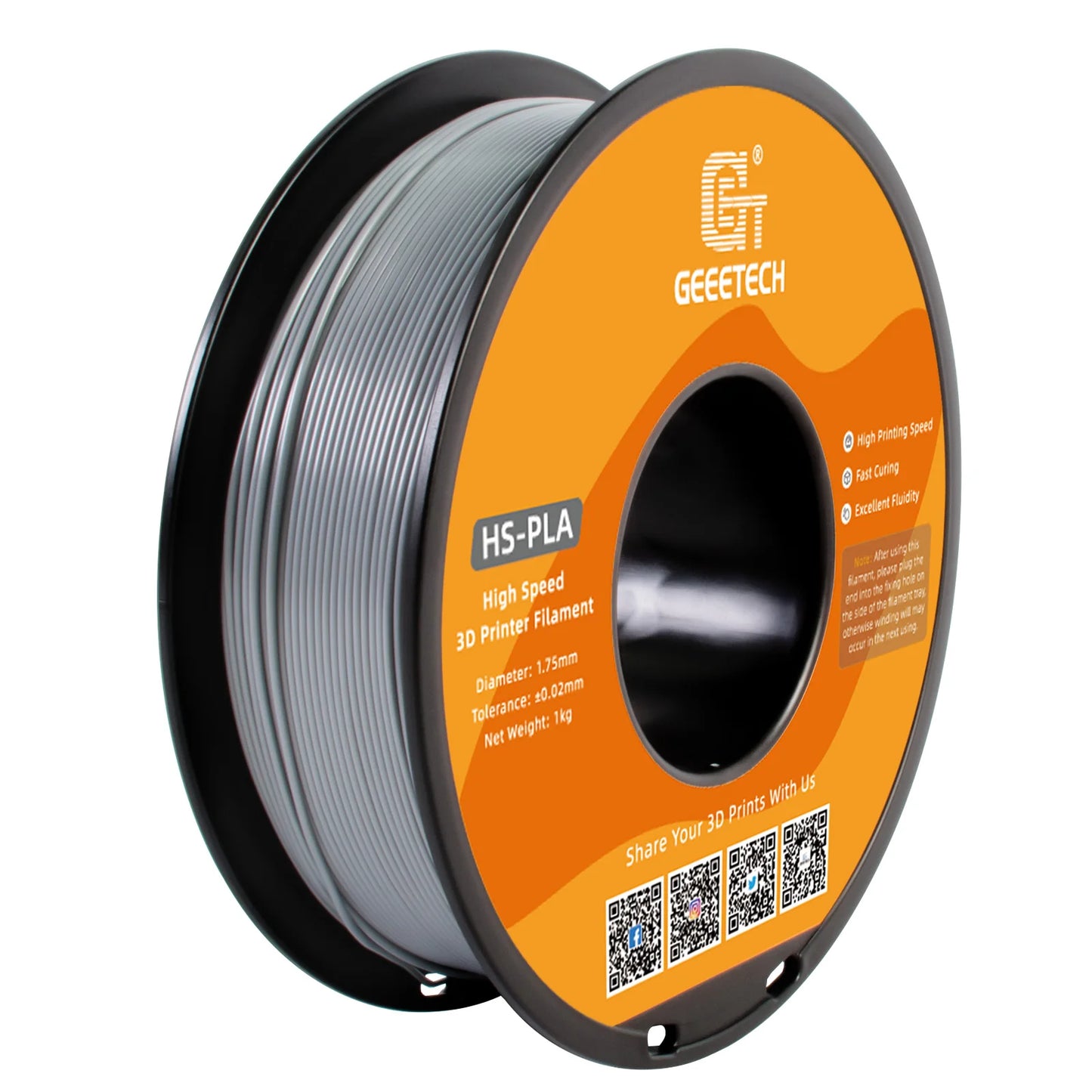 Geeetech HS-PLA High-Speed Filament – 1.75mm, 1KG (2.2 lbs) Spool – Fast Curing & Smooth Flow