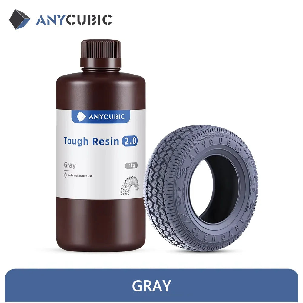 ANYCUBIC Tough Resin 2.0 – 405nm UV Flexible Toughness Resin for LCD 3D Printers (3KG)