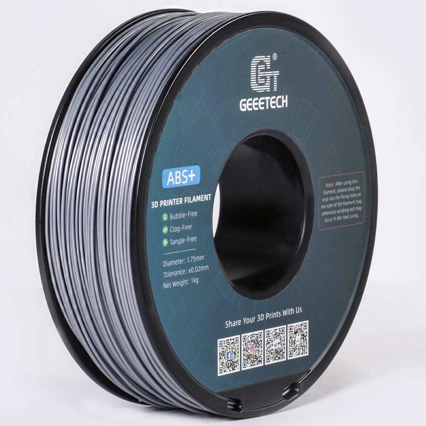 Geeetech ABS Filament – 1.75mm, 1KG (2.2 lbs) Spool – Tangle-Free & Durable