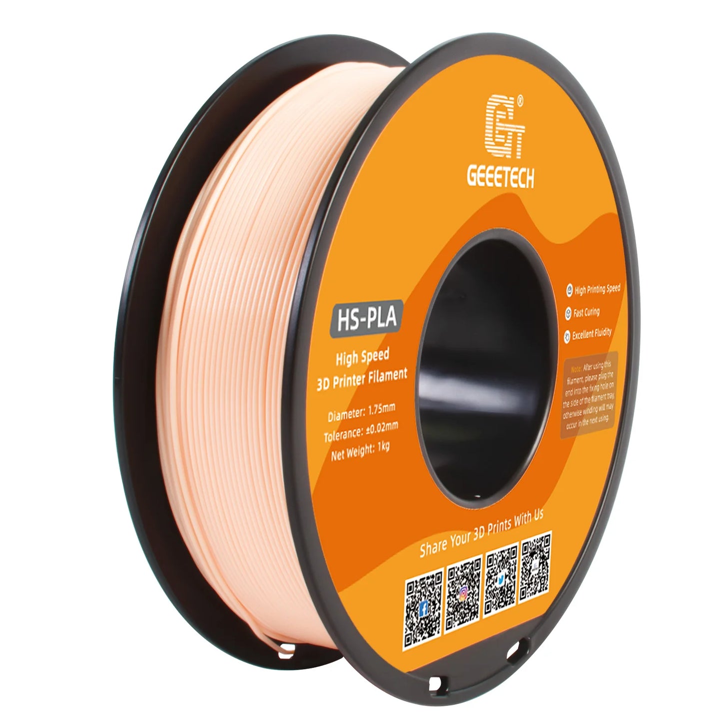 Geeetech HS-PLA High-Speed Filament – 1.75mm, 1KG (2.2 lbs) Spool – Fast Curing & Smooth Flow