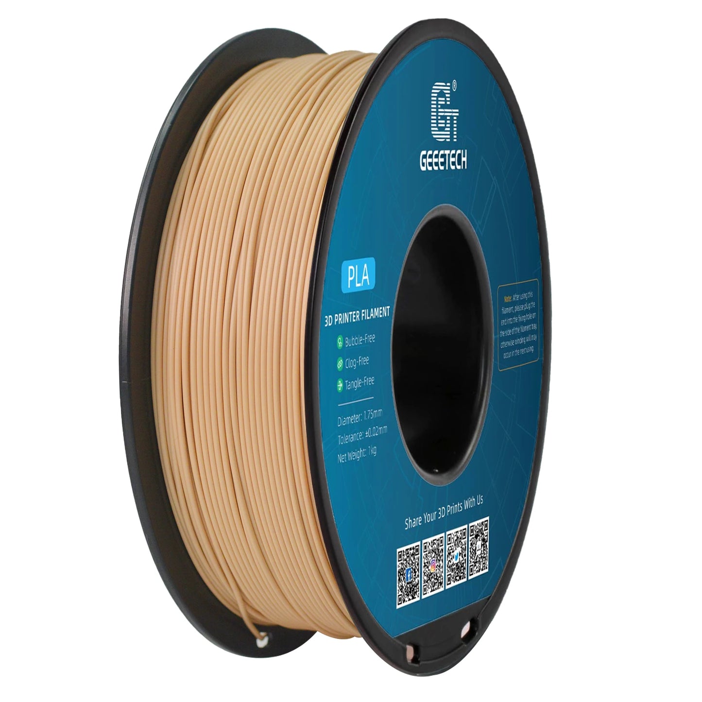 Geeetech Standard PLA Filament – 1.75mm, 1KG (2.2 lbs) Spool – ±0.03mm Accuracy