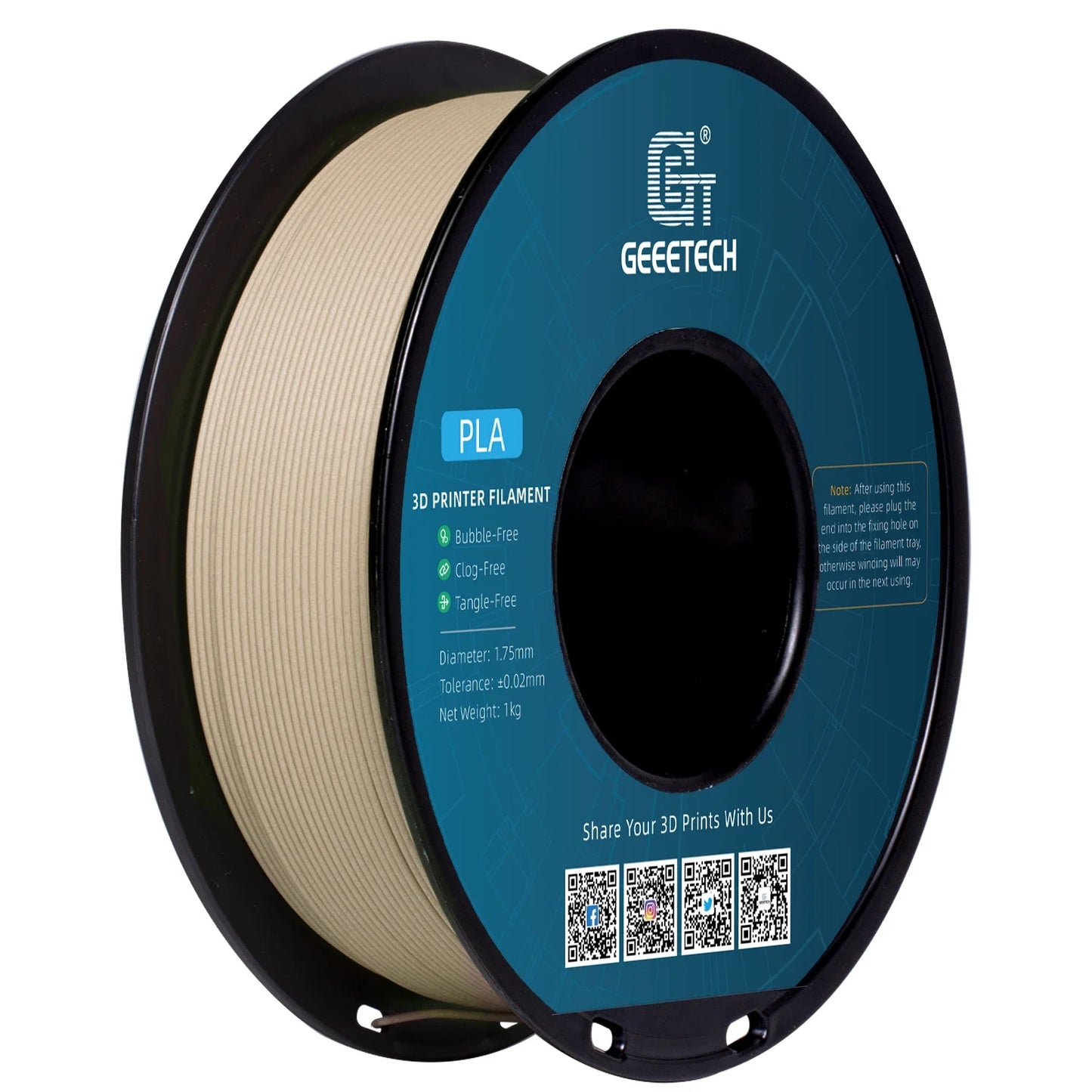 Geeetech Wood PLA Filament – 10KG Bulk Pack (10 × 1KG Spools, 1.75mm) – Natural Wood Texture for Realistic Prints