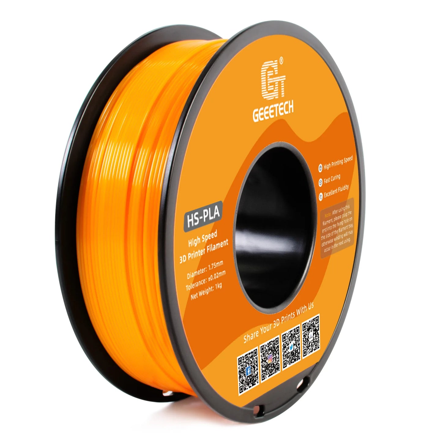 Geeetech HS-PLA High-Speed Filament – 1.75mm, 1KG (2.2 lbs) Spool – Fast Curing & Smooth Flow