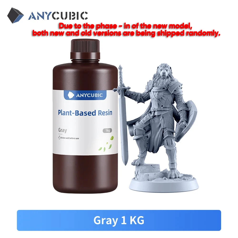 ANYCUBIC ECO UV Resin 1KG – 405nm Plant-Based Photopolymer for LCD 3D Printers (Low Odor, High Precision, Quick Curing)