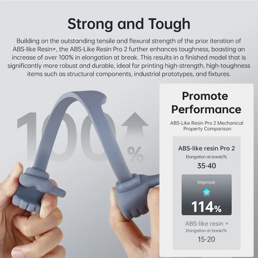 ANYCUBIC ABS-Like Resin Pro 2 – Upgraded 3D Printer Resin (2KG) 405nm UV-Curing for LCD Printers
