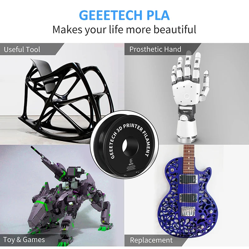 Geeetech Standard PLA Filament – 10KG Bulk Pack (10 × 1KG Spools, 1.75mm) – Tangle-Free, ±0.03mm Accuracy