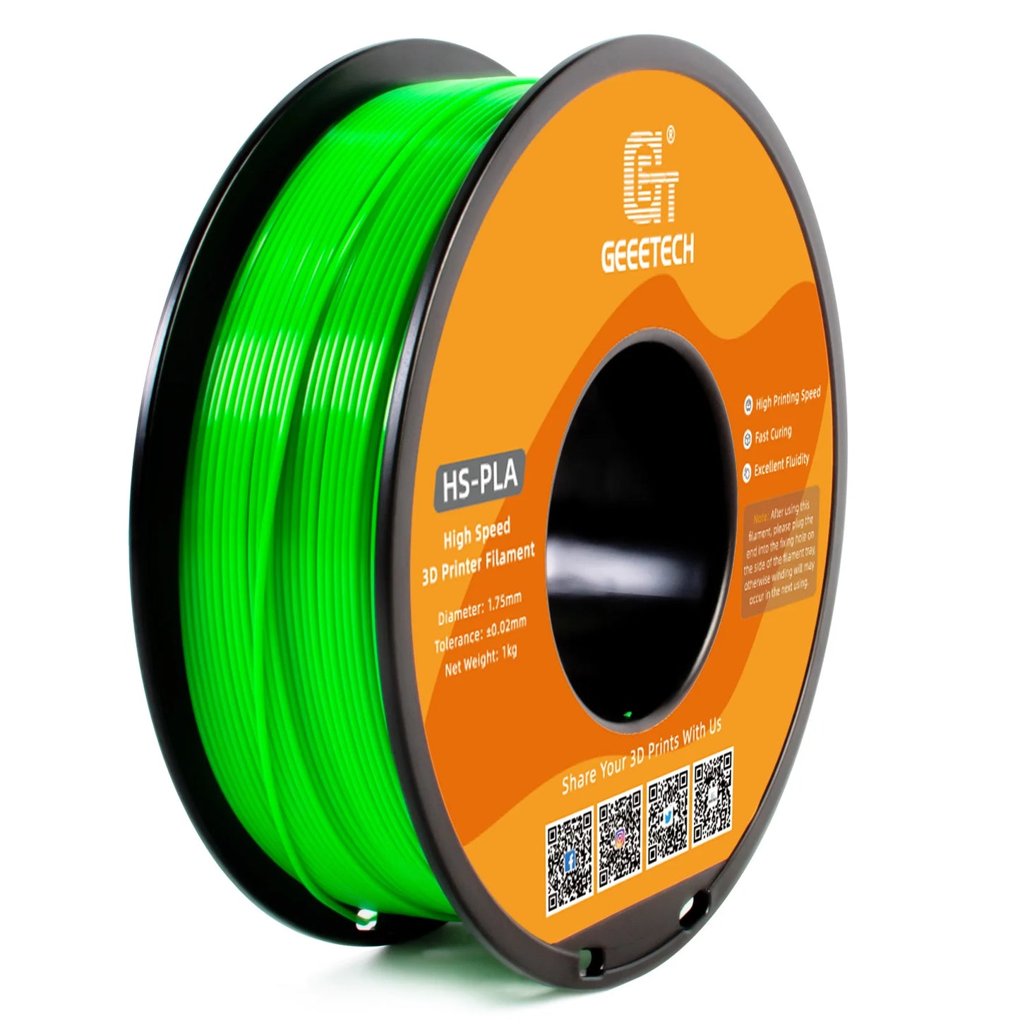 Geeetech HS-PLA High-Speed Filament – 1.75mm, 1KG (2.2 lbs) Spool – Fast Curing & Smooth Flow