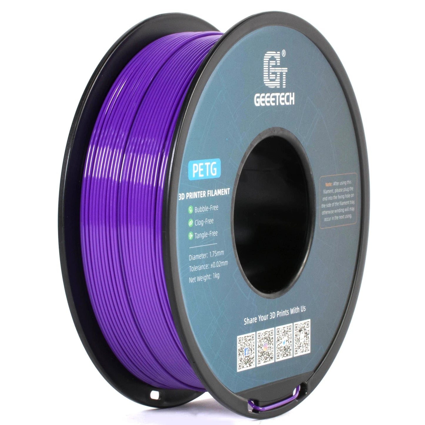 Geeetech PETG Filament – 1.75mm, 1KG (2.2 lbs) Spool